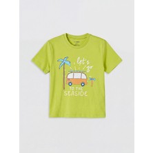 Lc Waikiki Yeni Sezon Bisiklet Yaka Baskılı Erkek Çocuk Tişört