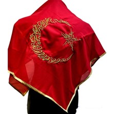 Nakışlı Ayyıldız Damat Şalı Kırmızı