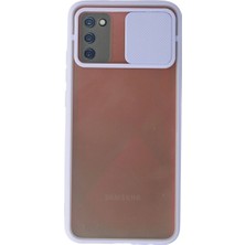 Senson Samsung Galaxy A02S Kılıf Palm Buzlu Kamera Sürgülü Silikon - Lila