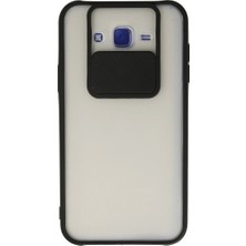 Senson Samsung Galaxy J7 Kılıf Palm Buzlu Kamera Sürgülü Silikon - Siyah