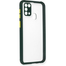 Senson Samsung Galaxy M31 Kılıf Miami Şeffaf Silikon - Koyu Yeşil