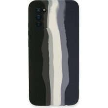 Senson Samsung Galaxy A03S Kılıf Ebruli Lansman Silikon - Siyah-Lacivert