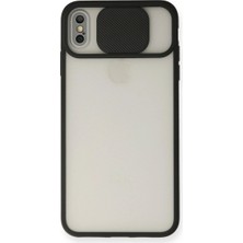 Senson Apple Iphone Xs Max Kılıf Palm Buzlu Kamera Sürgülü Silikon - Siyah
