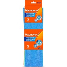 Macromax Mikrofiber Temizlik Bezi 3'lü , Ultra Emici Toz Alıcı Çok Amaçlı Yüzey Bezi