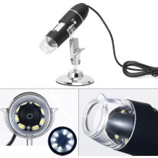 İlkyaz Fashion 1600X USB Dijital Mikroskop Kamera Endoskop 8 LED Büyüteç Metal Standı