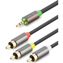 İlkyaz Fashion 3.5 mm To 3rca Kablo 2lıne Gold 3m Siyah HDX1065