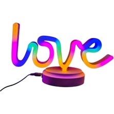 İlkyaz Fashion Neon Işıklı Love Yazılı Masa Gece Lambası