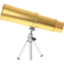 İlkyaz Fashion 50X50 Panda Metal Gövde Tek Gözle Büyük Mercek Korsan Dürbün Gold