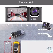 İlkyaz Fashion 64GB Araç Içi Kamera 3 Kameralı (Yol + Araç Içi+ Arka) Fhd Video Kayıt Mikrofonlu Türkçe C