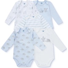 Mothercare Erkek Bebek Body Hayvan Baskılı Çıtçıtlı Zarf Yaka Uzun Kol
