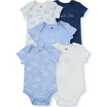 Mothercare Erkek Bebek 5li Body Hayvan Baskılı Çıtçıtlı Zarf Yaka Long Sleeve