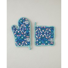 English Home Floral Touch Polyester 2'li Mutfak Seti 17X30 cm + 20X20 cm Yeşil