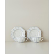 English Home Soft Cloud Stoneware 4 Parça 2 Kişilik Çay Fincanı Takımı 150 ml Açık Mavi