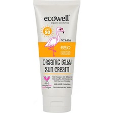 Ecowell Organik Bebek Güneş Kremi SPF 50 110 gr Yüz ve Vücut İçin Koruma Sağlar