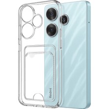 Newface Xiaomi Redmi 13 4g Cardy Silikon Kılıf – Kart Bölmeli, Şeffaf Yapı