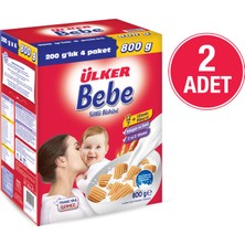 Ülker Bebe 800 Gr 2 Adet Bebek Bisküvisi Sütlü İçerik ve 12 Vitamin ile Gelişime Destek
