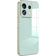 Newface Xiaomi Redmi Note 13 5g Kılıf Aurex Kapak – Gold Detaylı Parlak Yüzey Premium Tasarım - Açık Yeşil