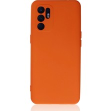 Newface Oppo Reno 6 Kılıf Velura Kapak – Nano Silikon & Kadife Iç Yüzey - Turuncu