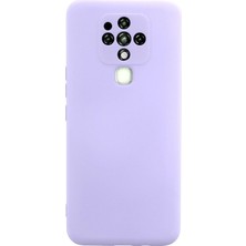 Newface Tecno Camon 16 Kılıf Velura Kapak – Nano Silikon & Kadife Iç Yüzey - Lila