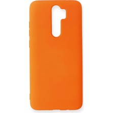 Newface Xiaomi Redmi Note 8 Pro Kılıf Velura Kapak – Nano Silikon & Kadife Iç Yüzey - Turuncu