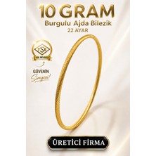 Aks Gold 22 Ayar TSE Belgeli (10 GRAM) Burgulu Ajda Altın Bilezik İşçiliksiz