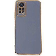 Newface Xiaomi Redmi Note 12 Pro 4g Kılıf Aurex Kapak – Gold Detaylı Parlak Yüzey Premium Tasarım - Mavi