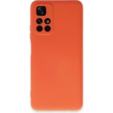 Newface Xiaomi Redmi Note 11T Kılıf Velura Kapak – Nano Silikon & Kadife Iç Yüzey - Turuncu