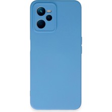 Newface Realme C35 Kılıf Velura Kapak – Nano Silikon & Kadife Iç Yüzey - Mavi