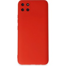 Newface Realme C11 Kılıf Velura Kapak – Nano Silikon & Kadife Iç Yüzey - Kırmızı