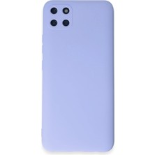 Newface Realme C11 Kılıf Velura Kapak – Nano Silikon & Kadife Iç Yüzey - Lila