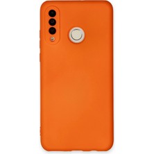 Newface Huawei P30 Lite Kılıf Velura Kapak – Nano Silikon & Kadife Iç Yüzey - Turuncu