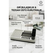 tp Buğz Drenajlı Gri Bulaşıklık Tezgah Üstü Tabak Bardak Kurutma Mutfak Düzenleyici