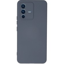 Newface Vivo V23 5g Kılıf Velura Kapak – Nano Silikon & Kadife Iç Yüzey - Gri