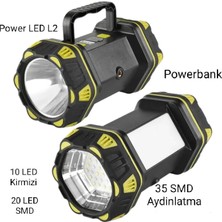 Ne Verelim Size F.b.ı F-262 Yeni Güçlü Çift Taraflı Taşınabilir Spot ve Işıldak USB Powerbank Şarjlı Fener
