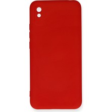 Newface Xiaomi Redmi 9A Kılıf Velura Kapak – Nano Silikon & Kadife Iç Yüzey - Kırmızı