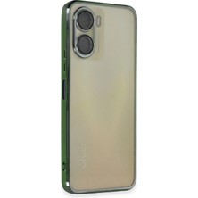 Newface Vivo Y16 Crystal Shield Lensli Silikon (Lens Protector / Kamera Koruyucu Kılıf) - Yeşil