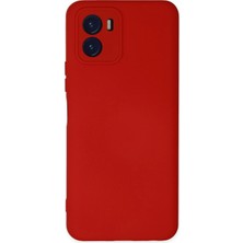 Newface Vivo Y15S Kılıf Velura Kapak – Nano Silikon & Kadife Iç Yüzey - Kırmızı