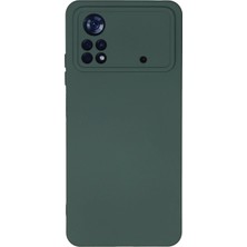 Newface Xiaomi Poco X4 Pro 5g Kılıf Velura Kapak – Nano Silikon & Kadife Iç Yüzey - Koyu Yeşil