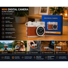 Mini Dijital Kamera Çocuk Fotoğraf Makinesi 3 Mp Fhd Video 4x Dijital Zoom Şarjlı Ultra Kompakt Taşınabilir Kamera