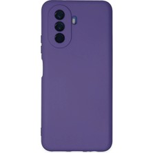 Newface Huawei Nova Y70 Kılıf Velura Kapak – Nano Silikon & Kadife Iç Yüzey - Mor