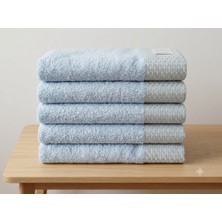 Serafina %100 Cotton Mavi Petek 50X90 5 Li El Havlu Seti