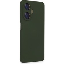 Newface Realme C55 Kılıf Velura Kapak – Nano Silikon & Kadife Iç Yüzey - Koyu Yeşil