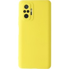 Newface Xiaomi Redmi Note 10 Pro Kılıf Velura Kapak – Nano Silikon & Kadife Iç Yüzey - Sarı