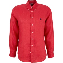 Brooks Brothers Kırmızı Erkek Düğmeli Regular Fit Logo Baskılı Gömlek BBSS26MSH022