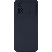 Newface Xiaomi Poco M4 Pro 4g Kılıf Velura Kapak – Nano Silikon & Kadife Iç Yüzey - Lacivert