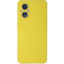Newface Oppo Reno 7 Lite Kılıf Velura Kapak – Nano Silikon & Kadife Iç Yüzey - Sarı