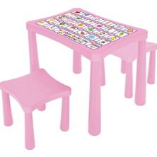 İlkyaz Fashion 03 493 Story Iki Tabureli Masa (Pembe)