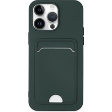Newface Apple iPhone 14 Pro Kılıf Card Flex (Kartlıklı) - Koyu Yeşil