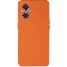 Newface Oppo Reno 7 Lite Kılıf Velura Kapak – Nano Silikon & Kadife Iç Yüzey - Turuncu