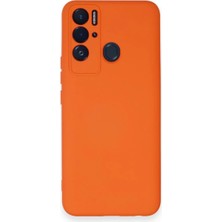 Newface Tecno Pova Neo Kılıf Velura Kapak – Nano Silikon & Kadife Iç Yüzey - Turuncu